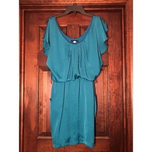Teal blue flow-y pocket dress